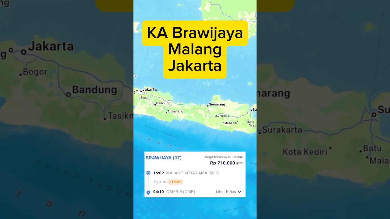 Animasi KA Brawijaya relasi Malang - Jakarta (Gambir) keberangkatan sore #travelboast #kai #malang