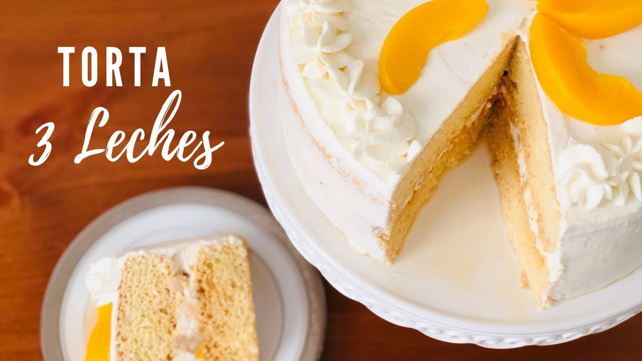 Torta 3 Leches 🍰| Con Relleno de Frutas y Dulce de leche!