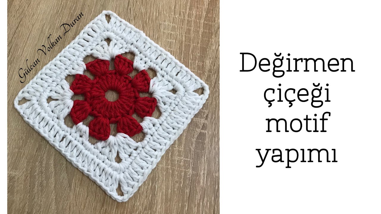 Tığ işi örgü Değirmen Çiçeği motif Yapımı