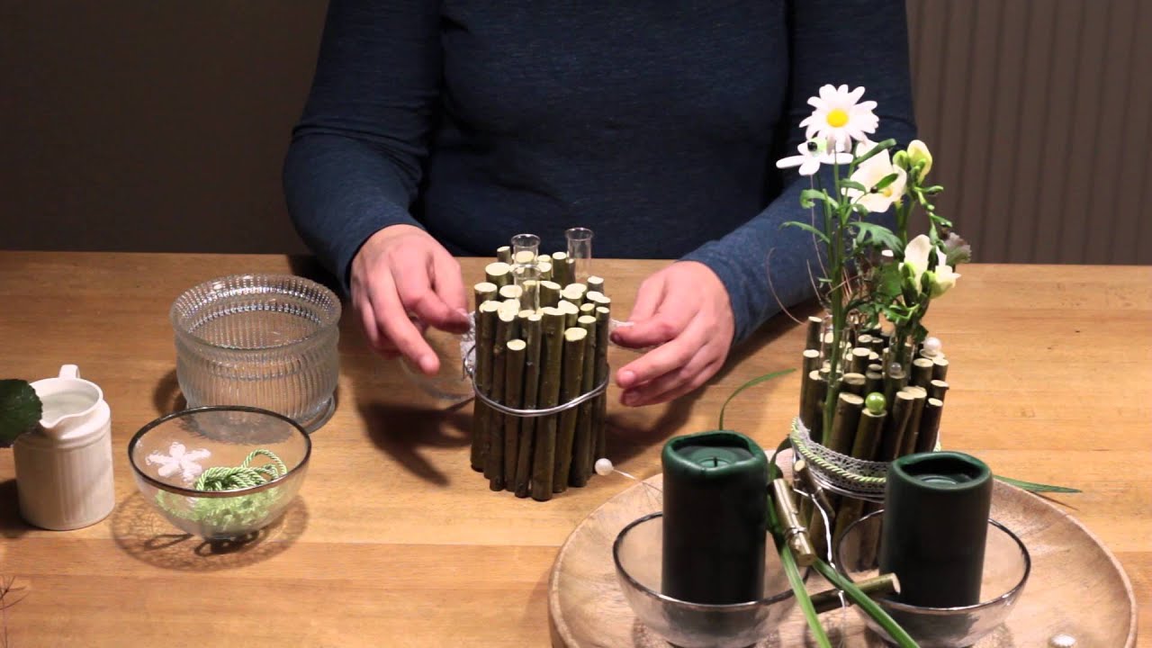 DIY|Frühlingsdeko einfach und schön🌷Frühlingsblumen in gebündelte Zweige gesteckt|Blumen und Deko