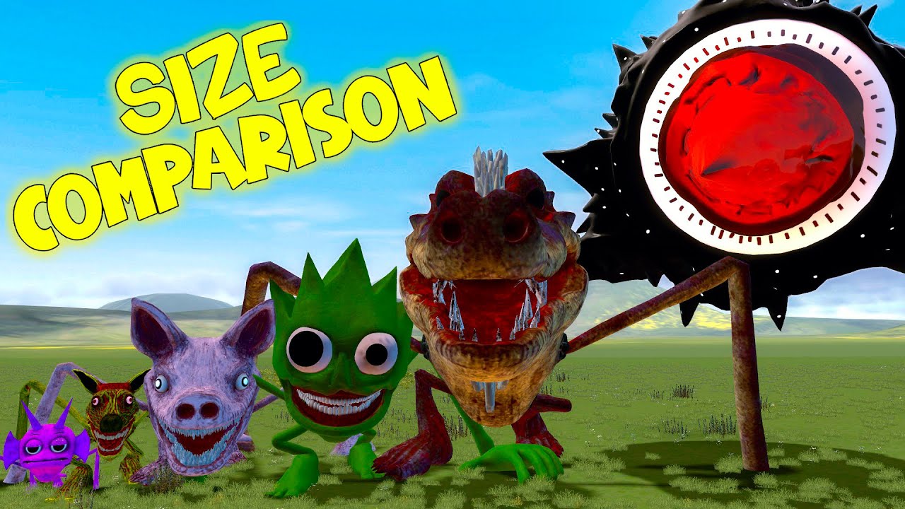 NEW SIZE COMPARISON SPRUNKI TAPES FAMILY in Garry's Mod!