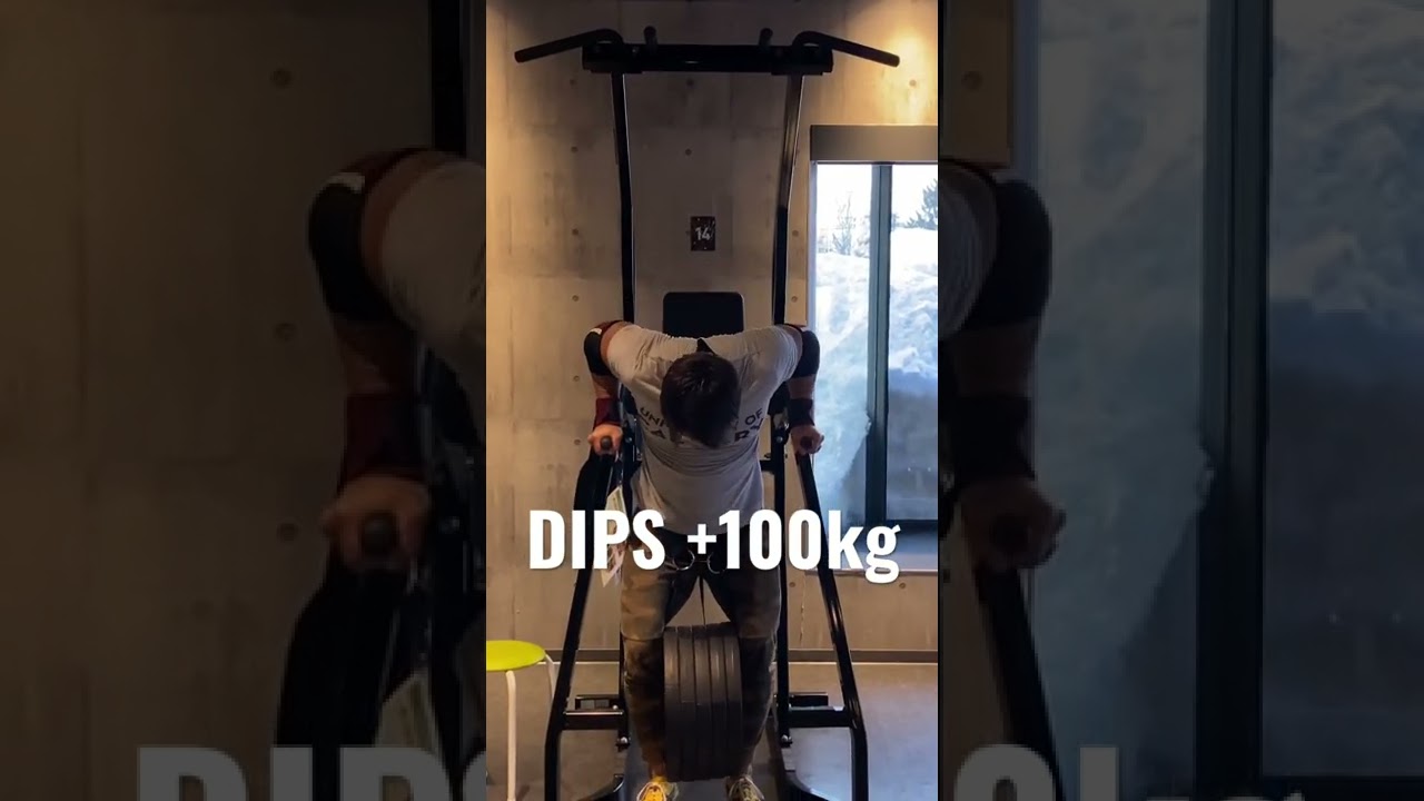 Dips +100kg加重成功‼️