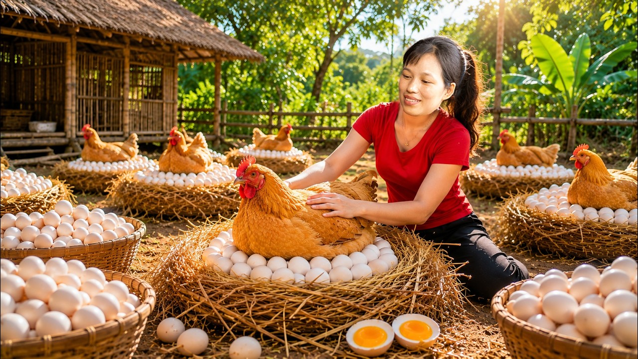 Harvesting Fresh Eggs and Caring for Chickens | Traditional Farm Life