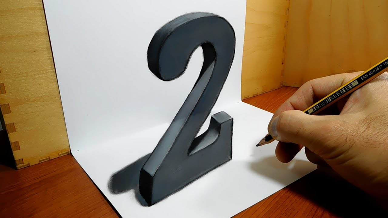 How to Draw 3D Trick Art 3D Drawing   Number 2