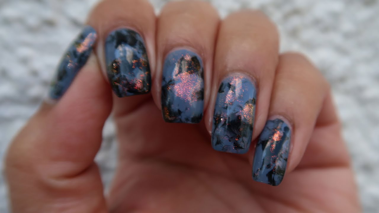 Shimmering Embers Smooshy Marble | DIY Nail Art Tutorial | MSLP