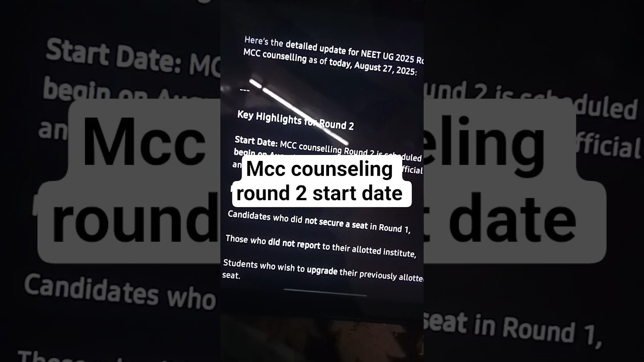 MCC Counselling Round 2 2025: Schedule, Choice Filling, Allotment & Cut-off