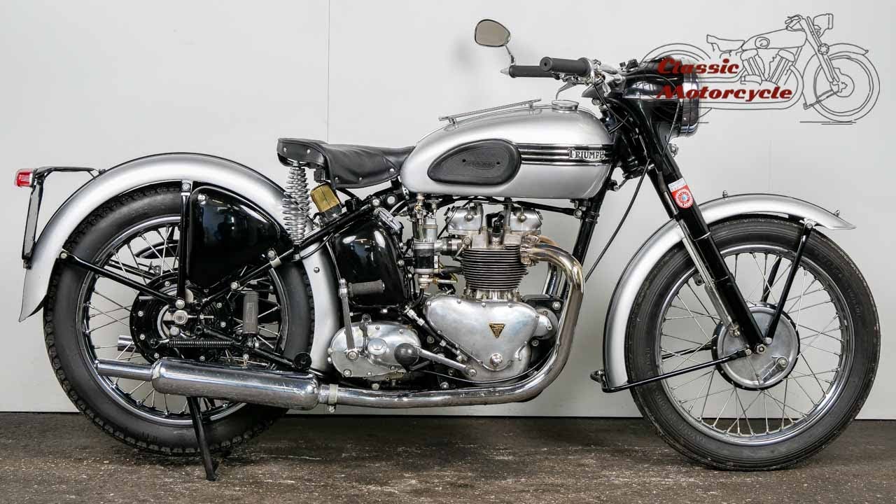 Triumph T100C Competition 1953 500cc - starting & riding