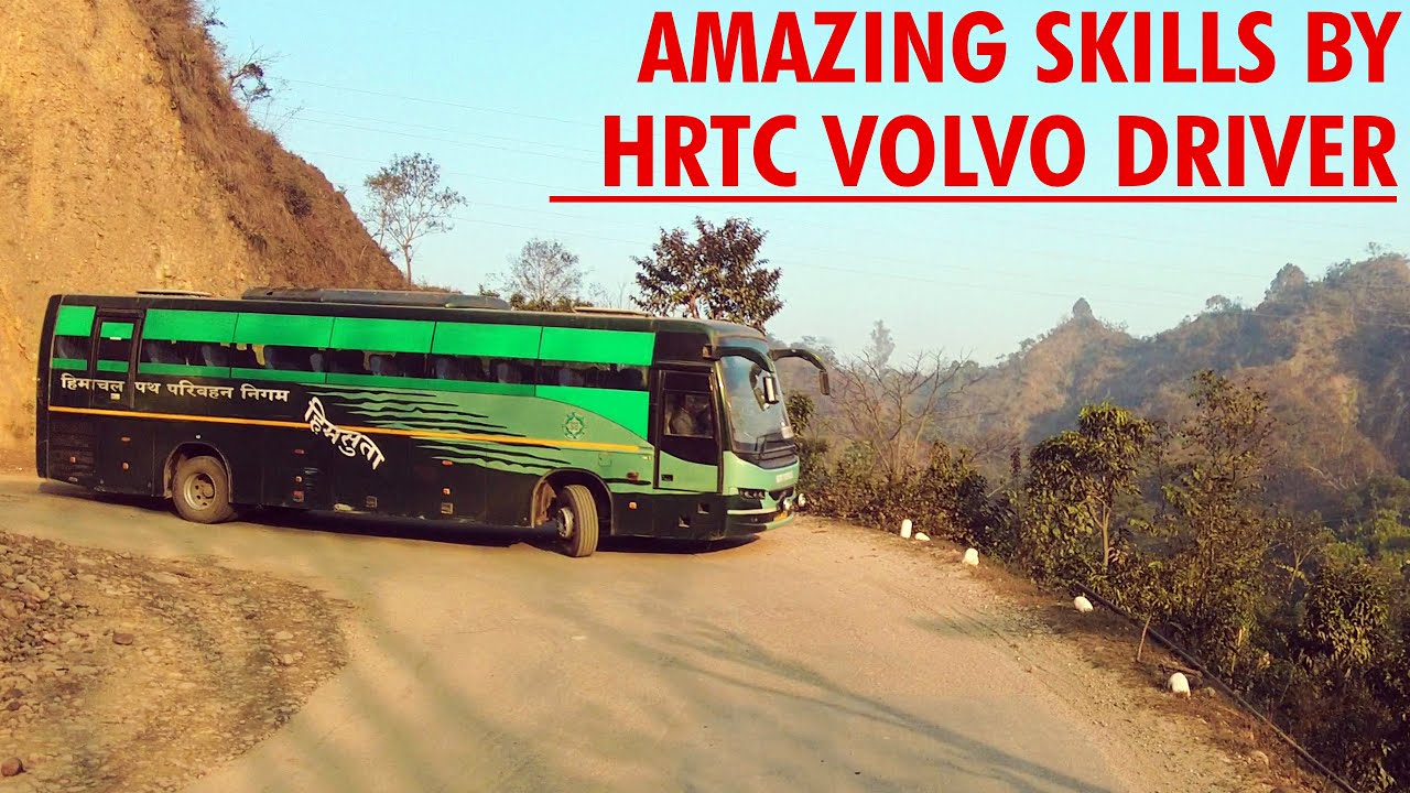 Volvo bus driving on narrowest roads | Delhi-Dharampur HRTC Himsuta | Himbus
