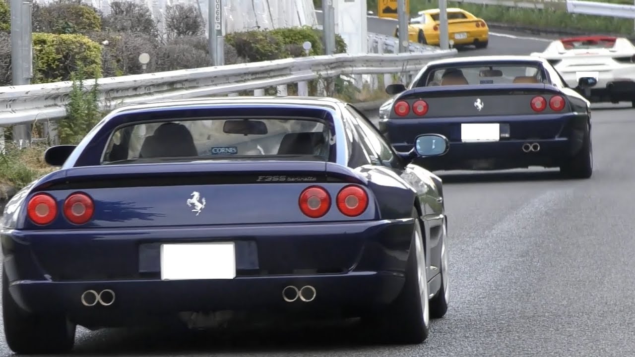 【F355が10台以上も⁈】 スーパーカー入場・爆音加速サウンドin大黒PA