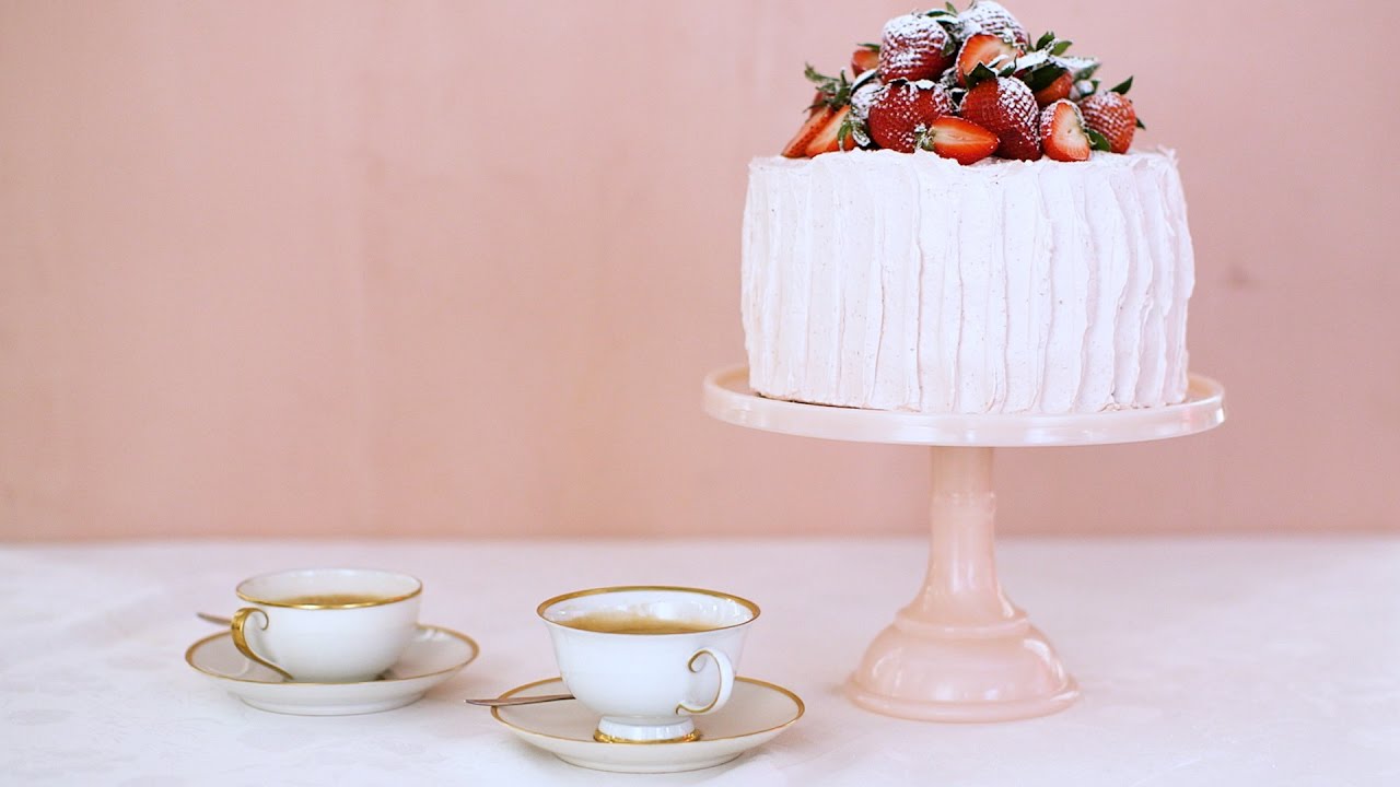 Sponge Cake with Strawberry-Meringue Buttercream- Sweet Talk with Lindsay Strand