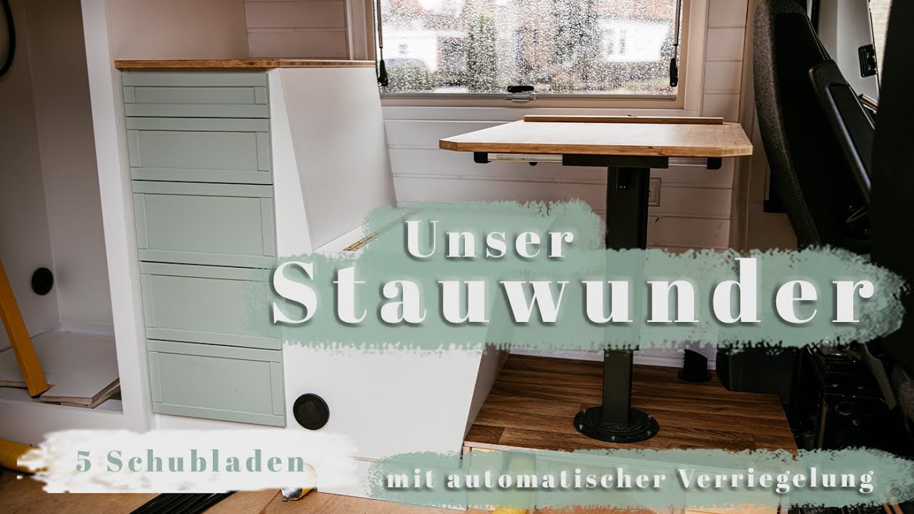 F21| DIY Campervan | Van-Möbelbau mit genialer Schubladenverriegelung| Fiat Ducato L5H3