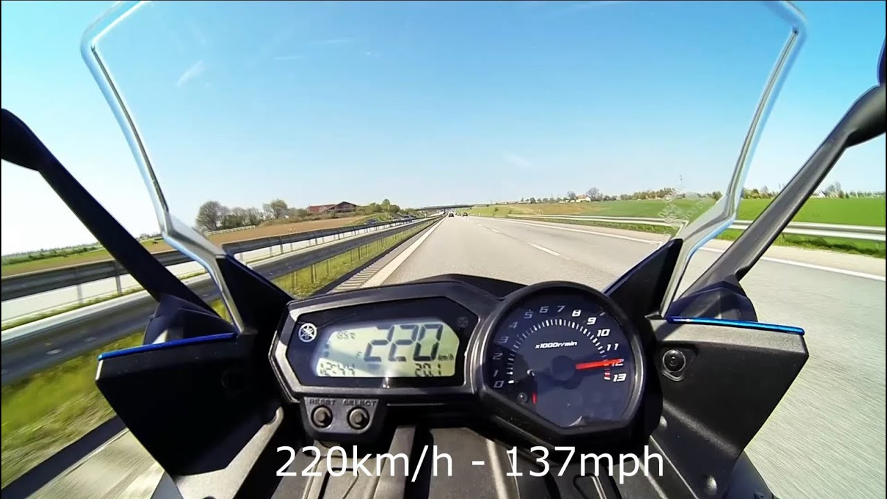 Yamaha XJ6 F Top speed 220km/h, 137mph