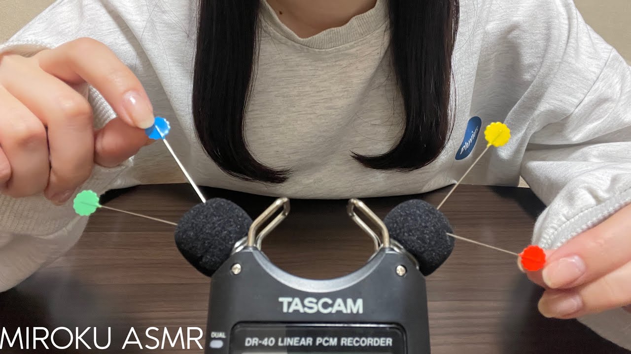 ASMR [dr40] スポンジマイクを触る 針で引っ掻く音 囁き有り whispering