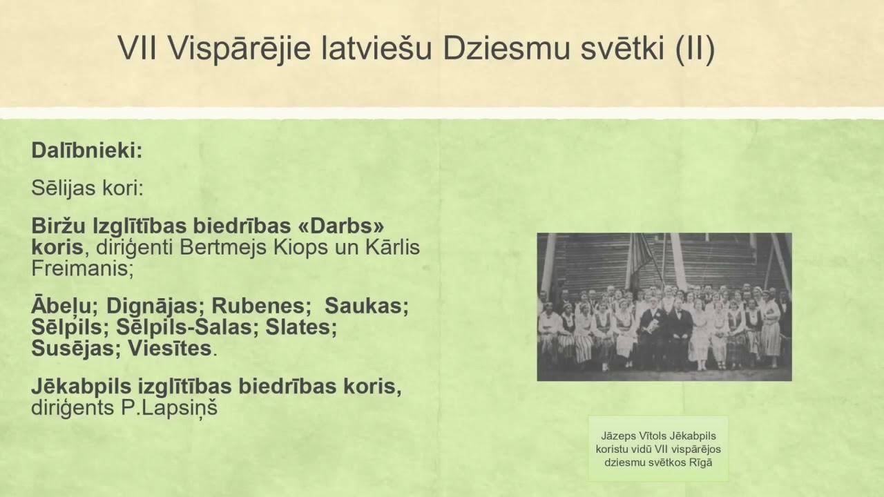 Vispārējie Latviešu dziedāšanas svētki. Pirmie deviņi (1873-1938). Jēkabpils novads