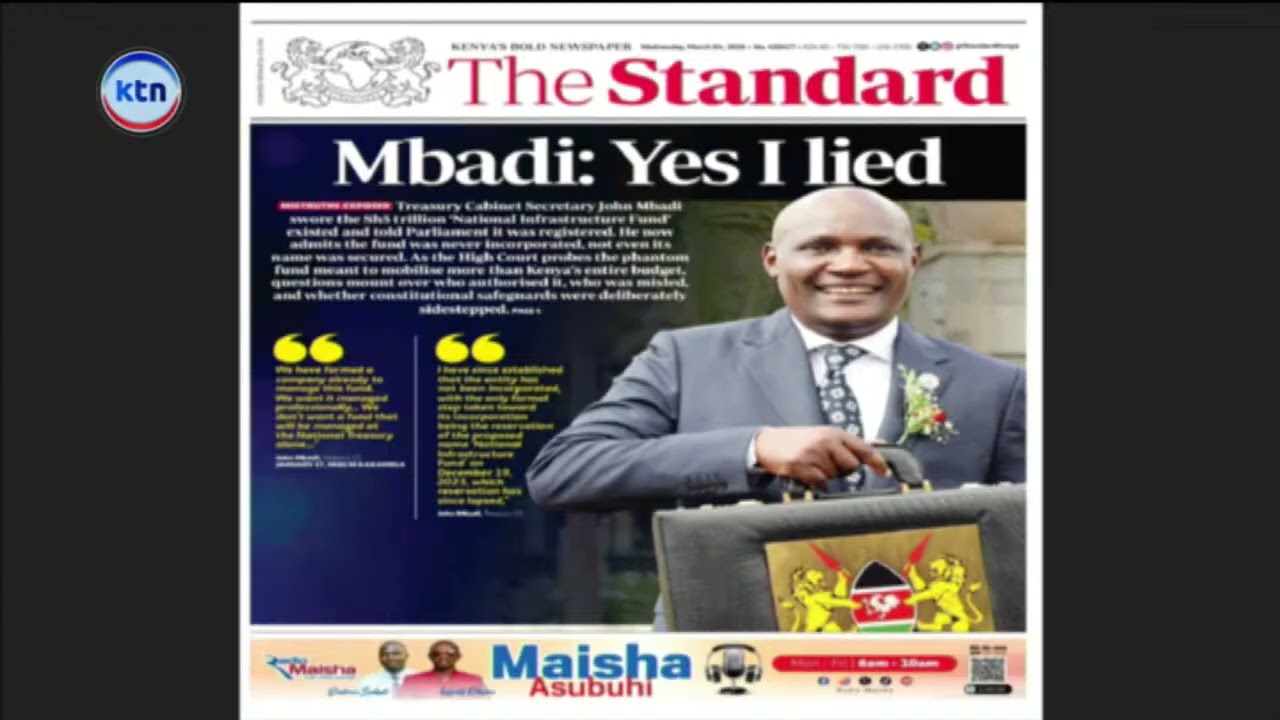 The bold standard: Mbadi: Yes I lied