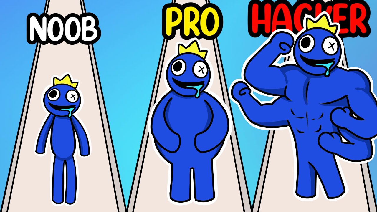 NOOB vs PRO vs HACKER en BLUE MONSTER RUN !! - DeGoBooM