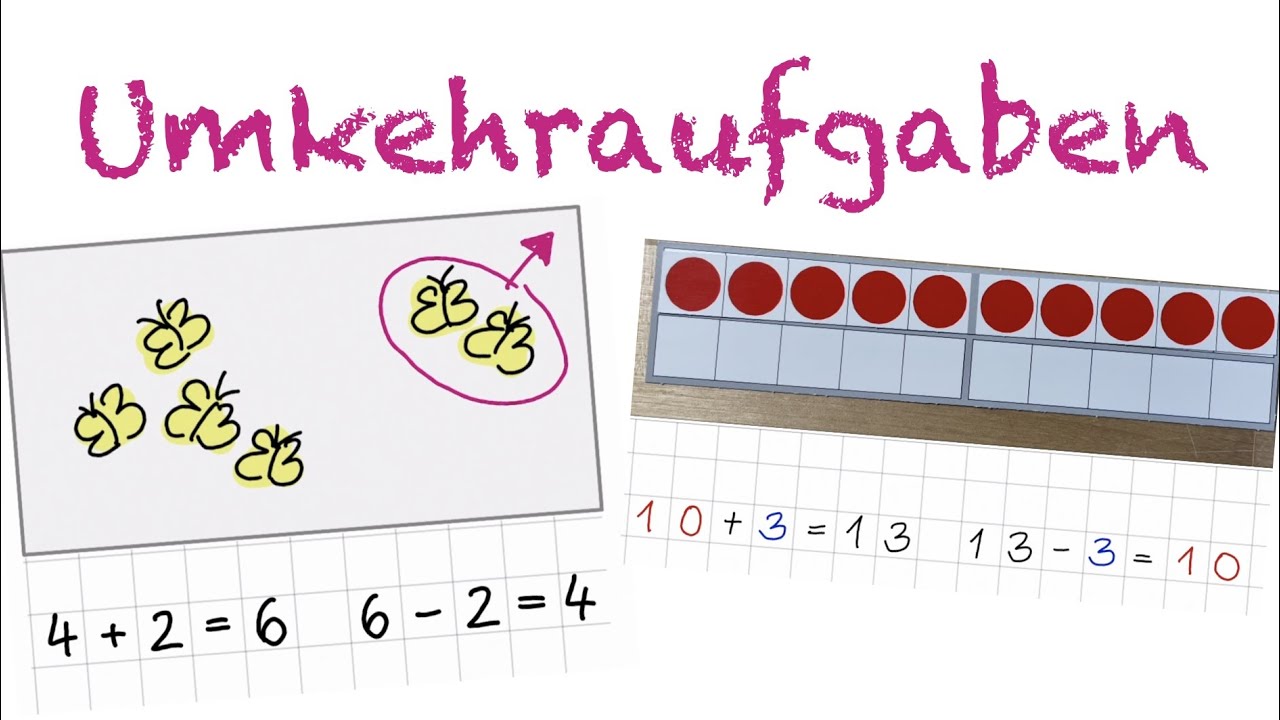 Umkehraufgaben Klasse 1 | Addition und Subtraktion Mathe  | Lernvideo Erfklärfilm