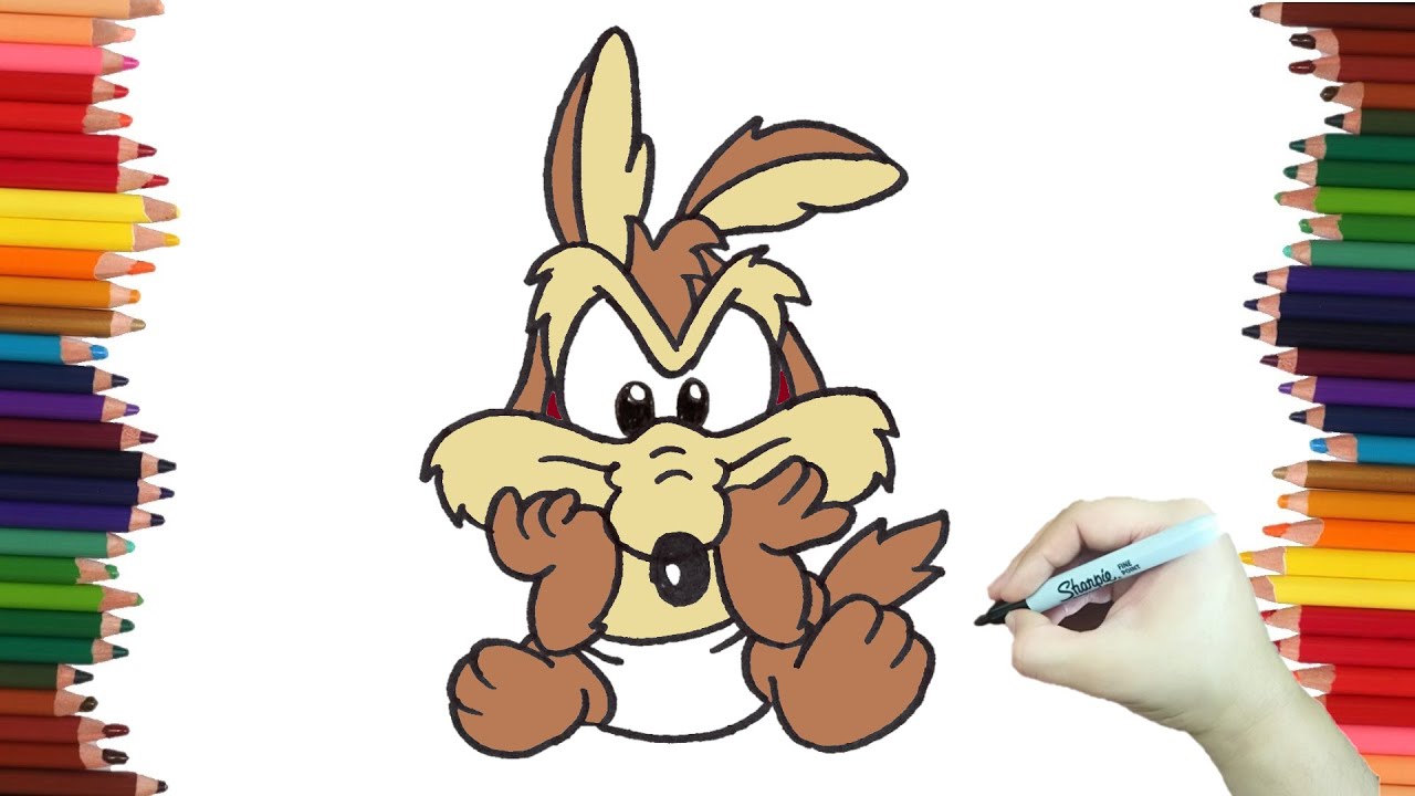 Como dibujar al COYOTE de baby looney tunes paso a paso y muy facil