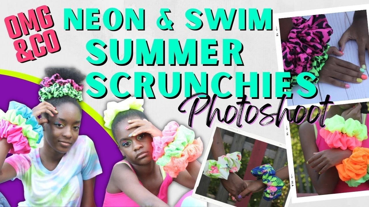 NEON & SWIM SCRUNCHIES |SUMMER SCRUNCHIES 2022|DIY PHOTOSHOOT | BTS GROWING MY SMALL BUSINESS 👙🏊🏾‍♀️
