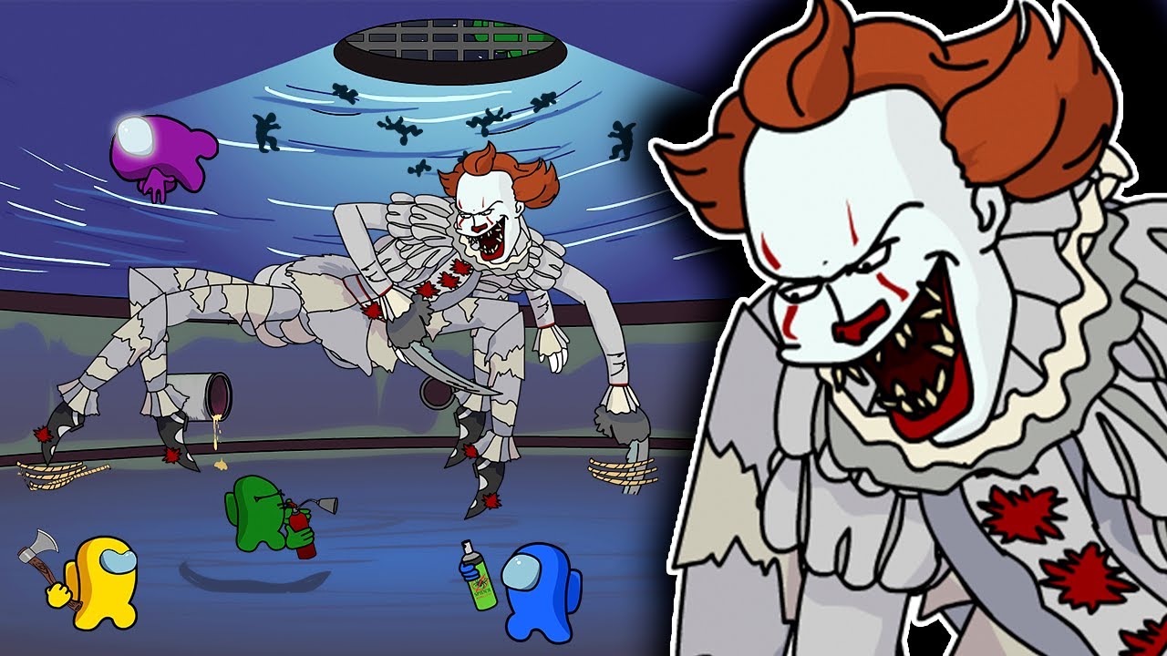 AMONG US Crewmates vs. PENNYWISE Clown - Animation