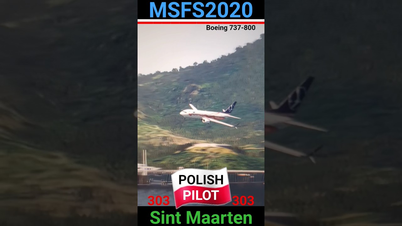 🛬🔥Niesamowite lądowanie Polskiego Pilota w Sint Maarten Boeing 737 #shorts
