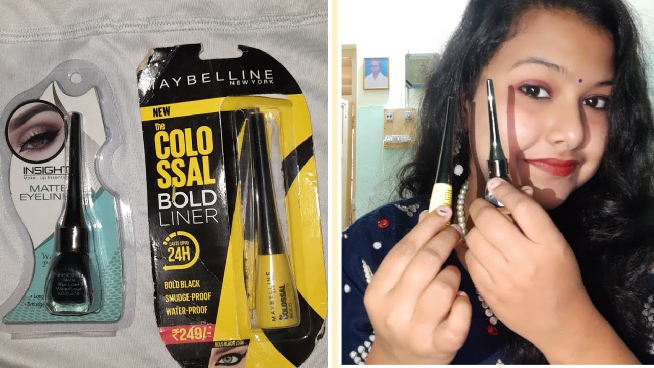 Maybelline colossal eyeliner v/s Insight matte eyeliner |smudge proof test |waterproof test|