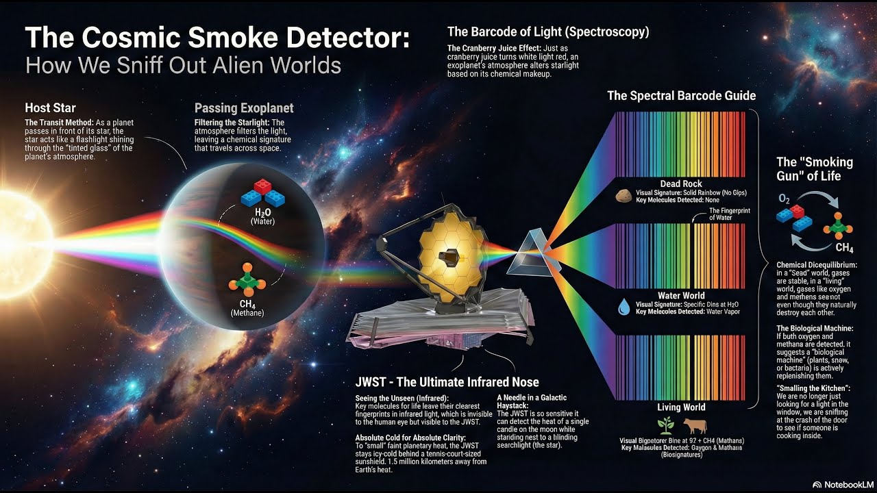 The Cosmic Smoke Detector - How the James Webb Telescope Finds Alien Life | Spectroscopy Explained 📡