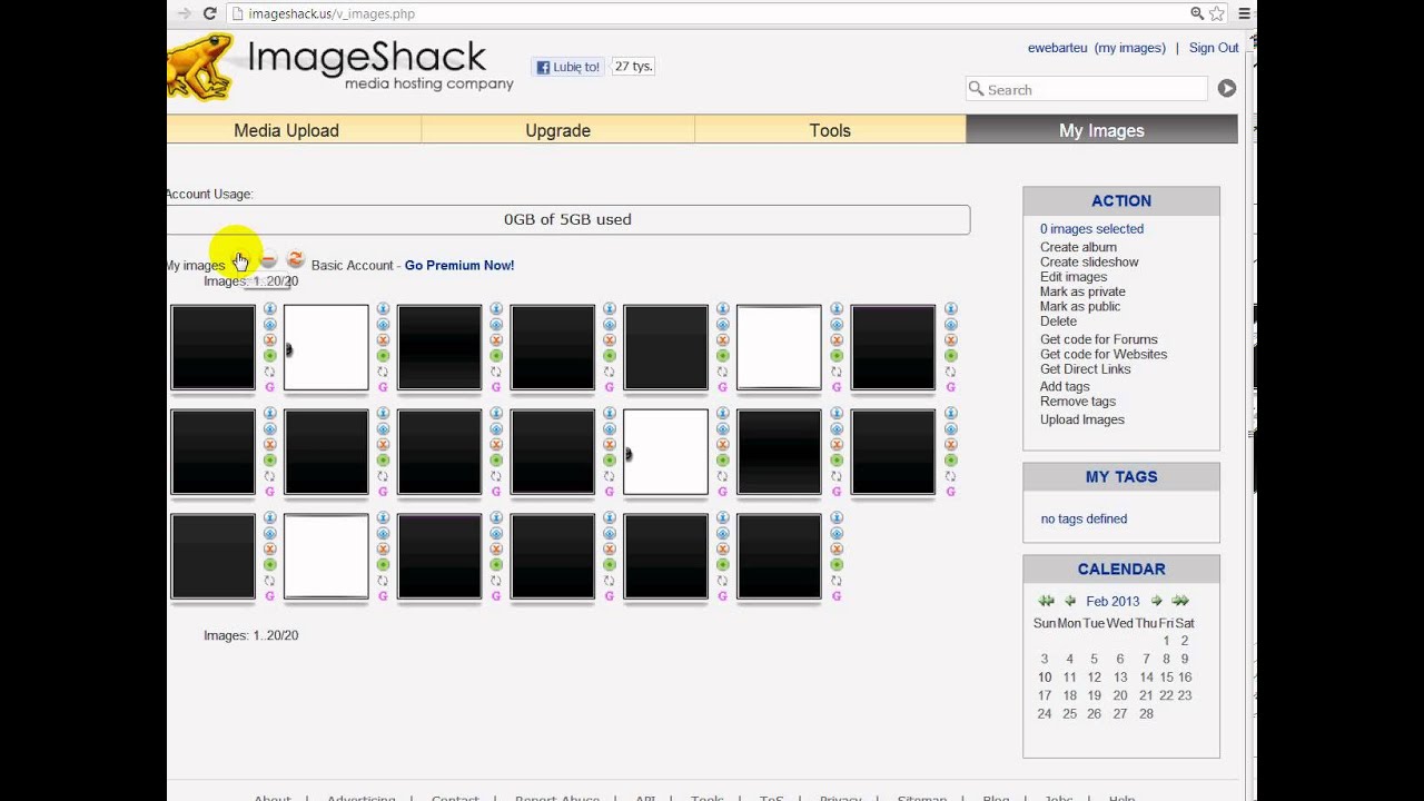 Uploading images to imageshack