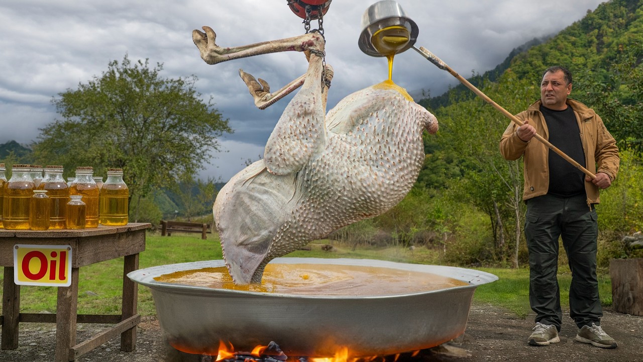 I Deep-Fried a Whole Ostrich on Open Fire 🦤🔥
