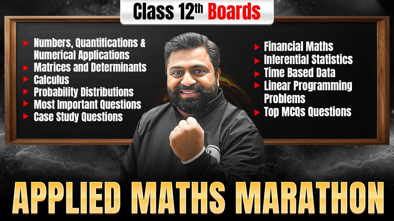 🔴LIVE : Class 12 Applied Maths Full Syllabus Marathon🔥 | CBSE Board Exams 2026 Revision