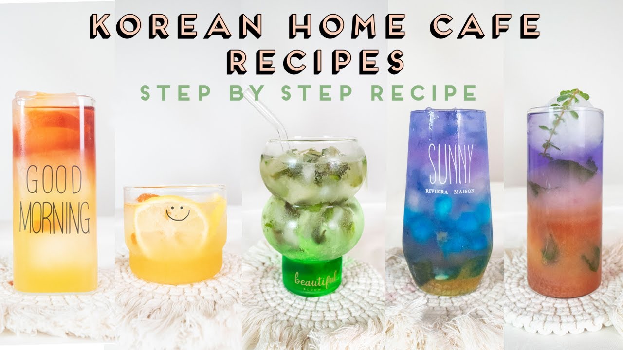 Korean Home Cafe Recipes (Aesthetic) 5 EASY drinks to make at home