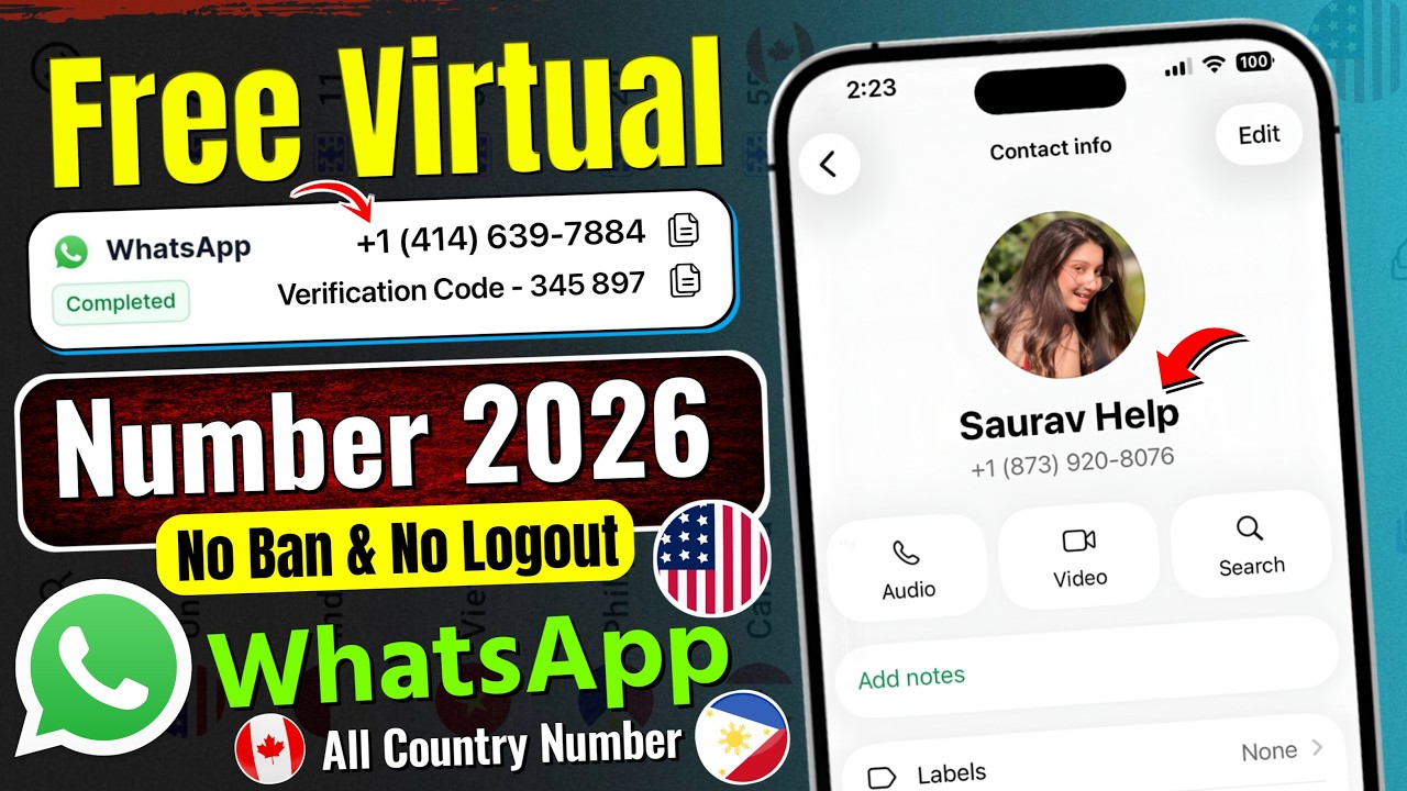 Free Virtual WhatsApp Number | How to create WhatsApp from fake number | Virtual Number for WhatsApp