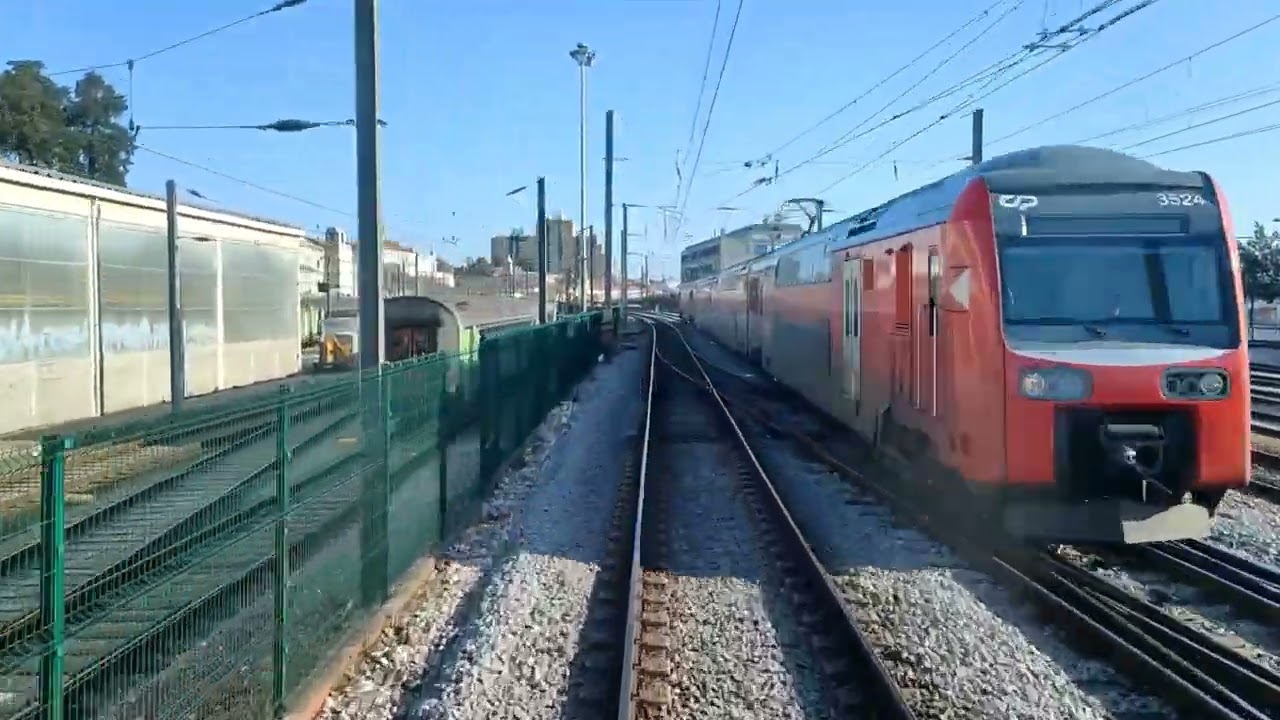Train cabin view from Santa Apolónia to Braço de Prata, Portugal