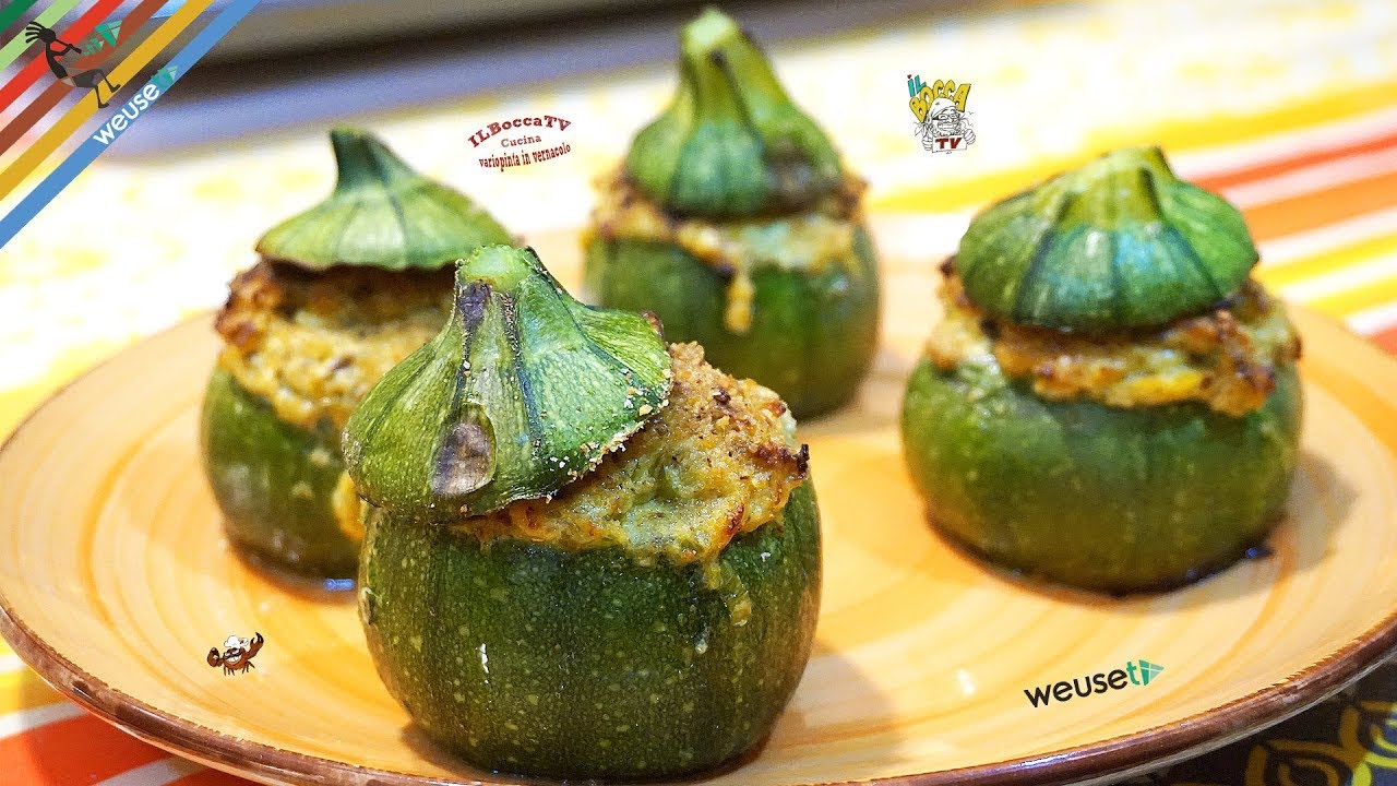 419 - Zucchine tonde ripiene vegetariane...e poi anche du' banane! (antipasto vegetariano facile)