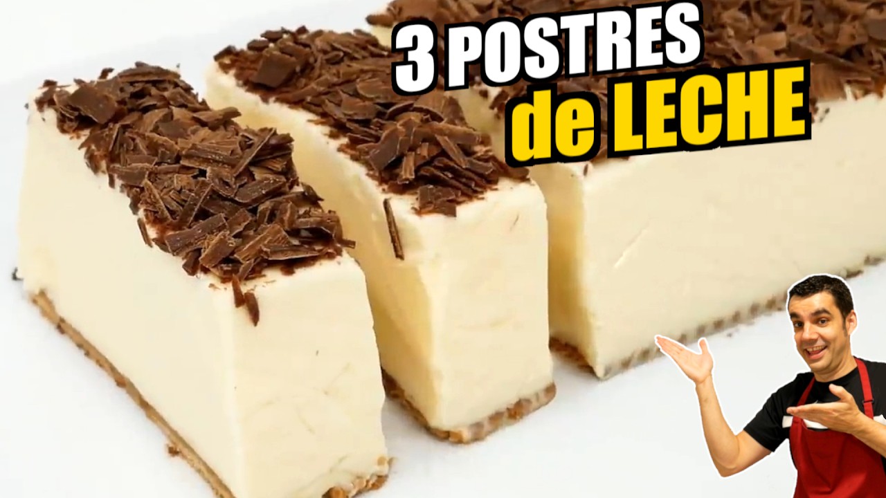 &iexcl;Deliciosos Postres con Leche! 😋🥛 Aprende 3 Recetas F&aacute;ciles 🍰