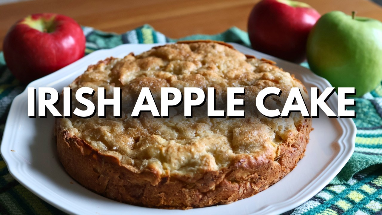 Old-Fashioned Irish Apple Cake with Custard Sauce