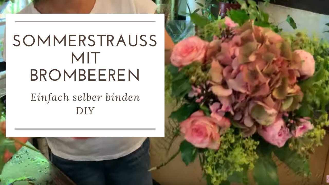 BLUMENSTRAUSS MIT BROMBEEREN  einfach selber binden DIY Tipps von Margit Strak