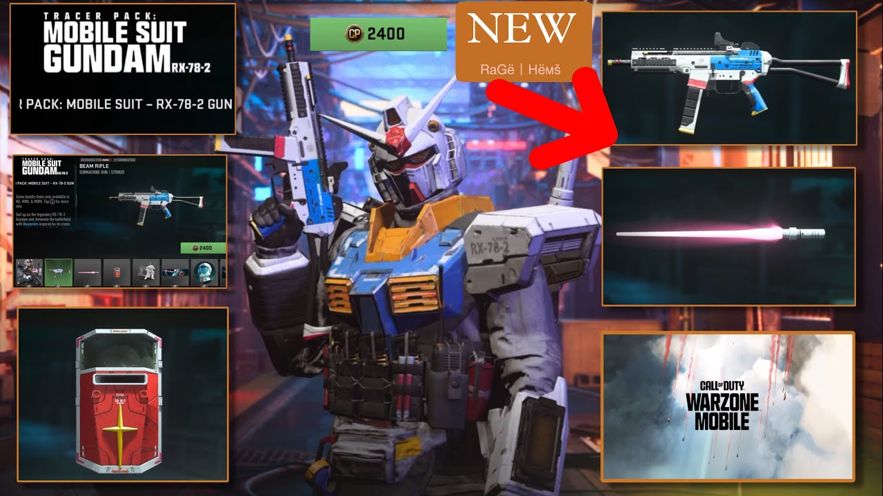 GAMEPLAY : TRACER PACK : MOBILE SUIT GUNDAM RX-78-2 INSPECT BUNDLE : COD WARZONE MOBILE