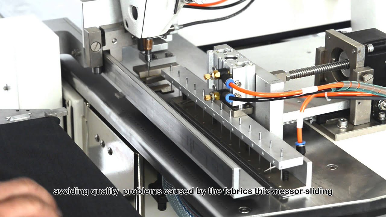 WEISHI Automatic Sewing Machine for Darts & Waistband Pleats in clothing factory.