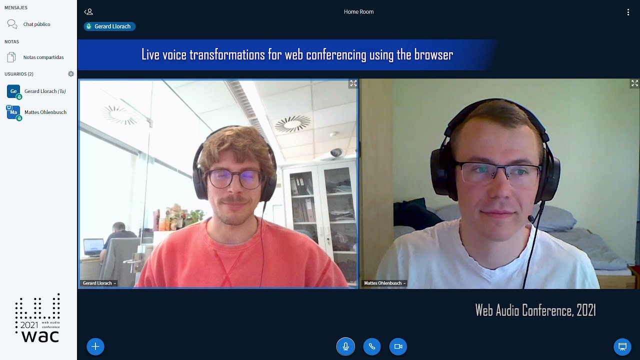 Live Voice Transformations For Web Conferencing Using The Browser [WAC 2021]