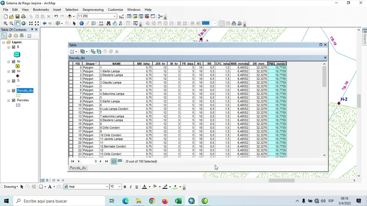 RIEGO MODELAMIENTO HIDRAULICO ARCGIS Y WATERCAD