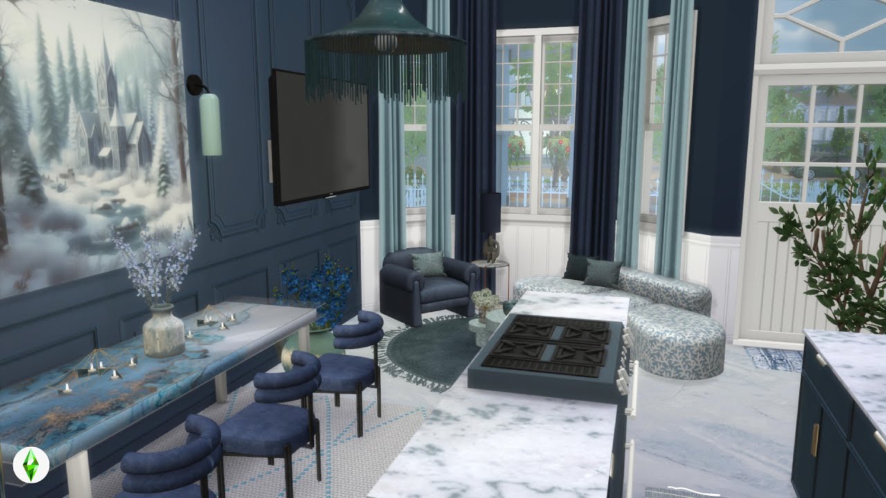 Is this BLUE ENOUGH?? | RAINBOW TOWNHOUSE 🌈🏘️💙 | Part 3 | The Sims 4