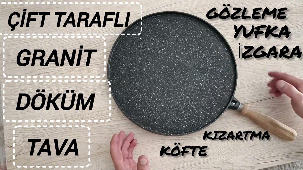 Çift Taraflı Granit Döküm Tava / Gözleme, Izgara , Kızartma