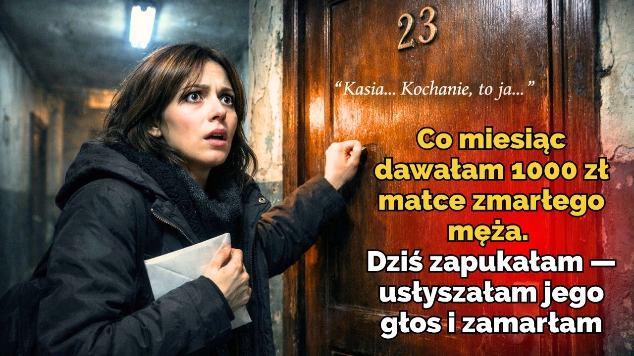 Co miesiąc dawałam 1000 zł matce zmarłego męża. Dziś zapukałam — usłyszałam jego głos i zamarłam