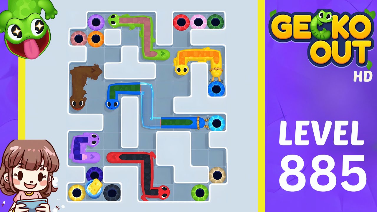 Прохождение уровня 885 игры Gecko Out.