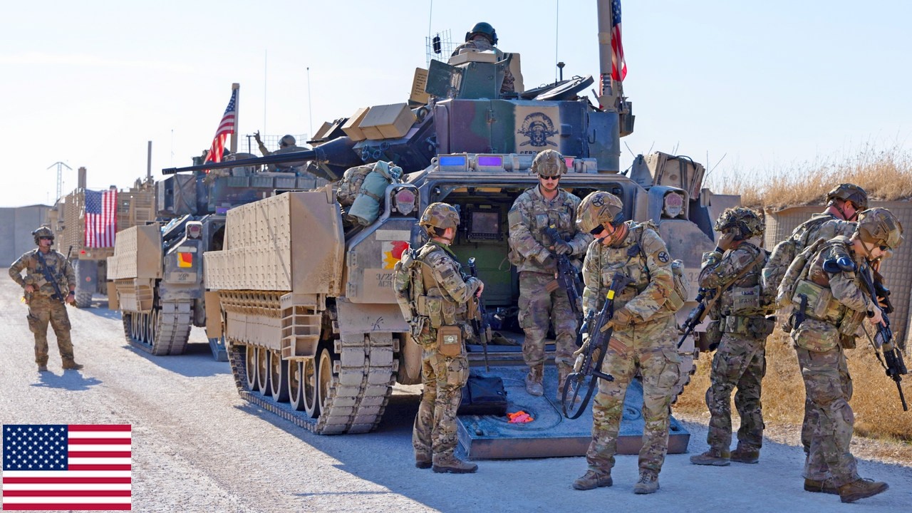 Армия США в Сирии. Боевые машины Bradley в составе коалиционных сил.