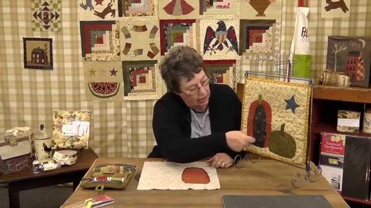 How to applique a Halloween Pumpkin- Block 8- Jan Patek's mini quilt Block of the Month