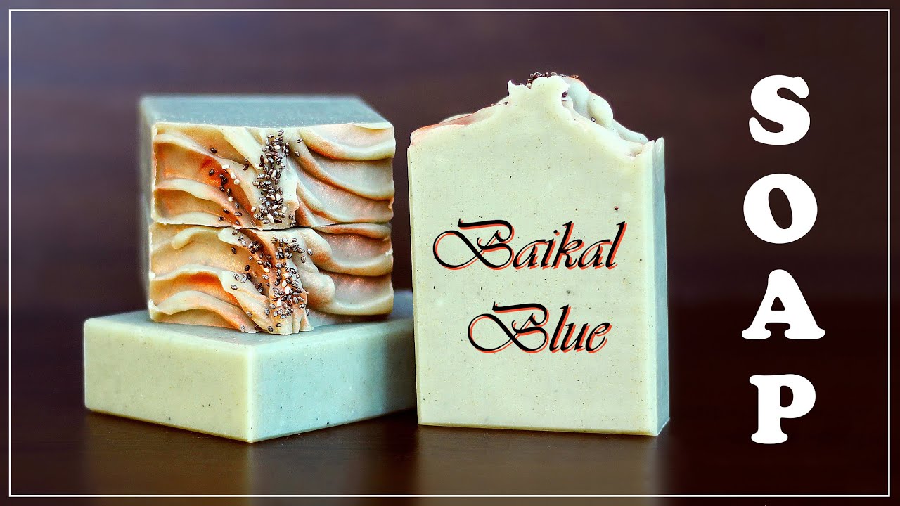 Making Baikal Blue All-Natural Cold Process Facial Exfoliating Soap with Rice & Chia seeds-Unscented