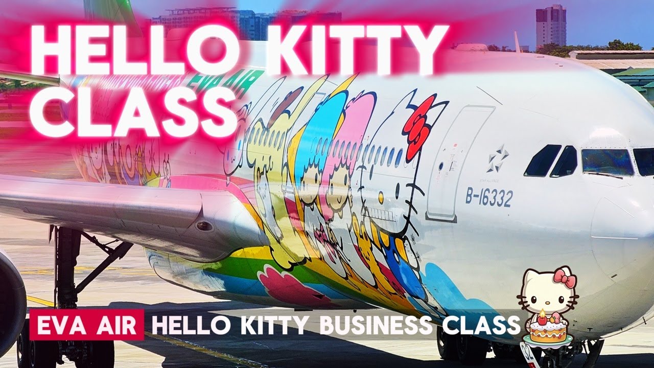 EVA Air Hello Kitty 🐈 flight! Cutest Business Class in the world? 