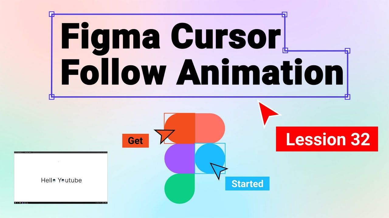 Cursor Following Animated Componets in figma | Lesson 32 | Figma Tutorial For Beginners in Hindi